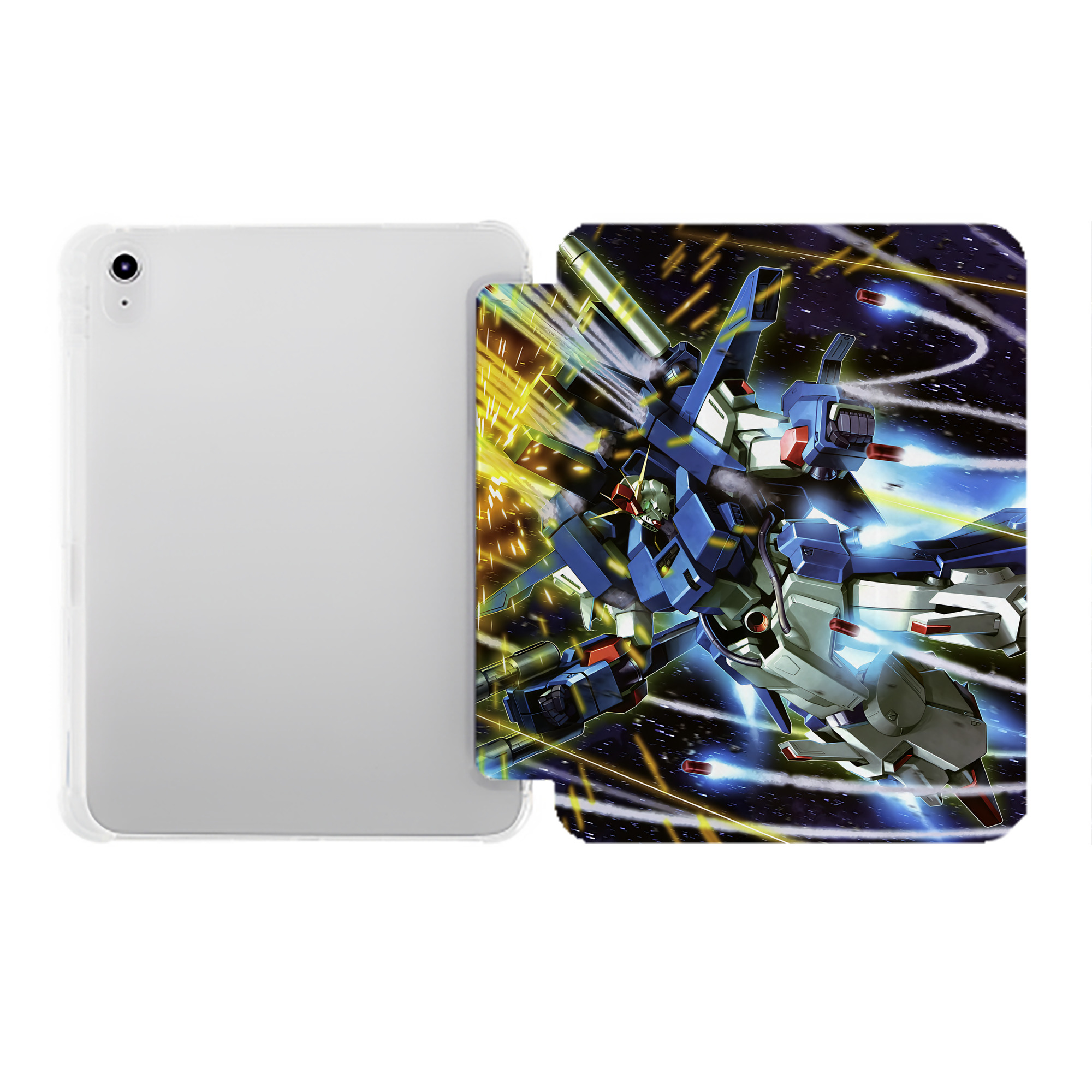 （画像用） 機動戦士ガンダム Mobile Suit Gundam IPad ケース ペン収納付き 三つ折りスタンド PUレザー×シリコン 対応機種9.5/10.5/10.9インチ